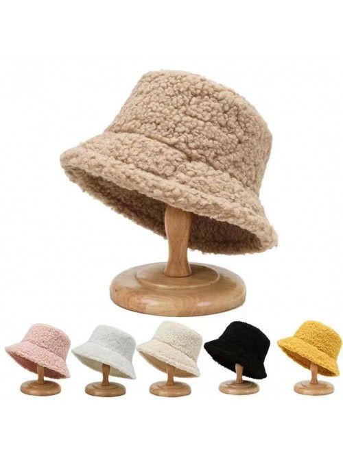 Lamb wool warm fisherman hat Japanese new winter o...