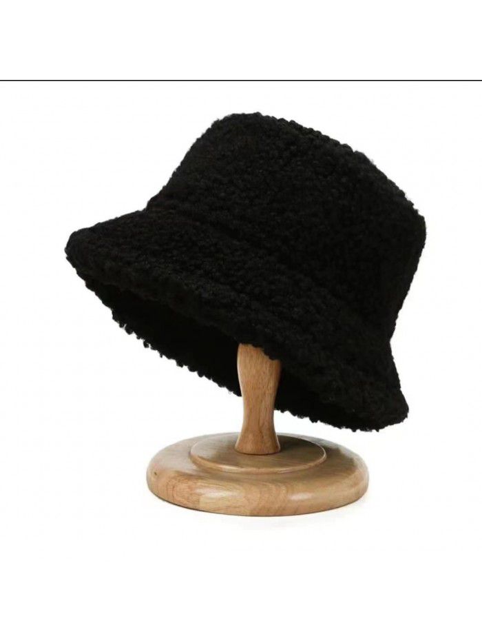 Lamb wool warm fisherman hat Japanese new winter outdoor warm lamb wool basin hat