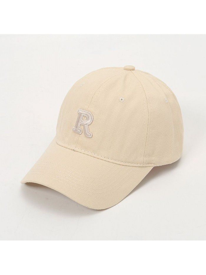 Embroidered R letter baseball cap Spring and Autumn sun visor