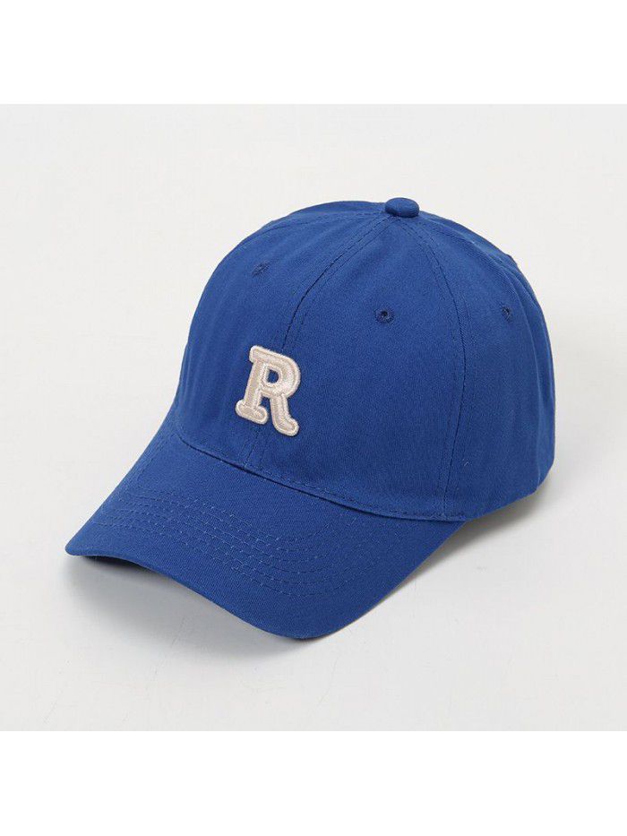 Embroidered R letter baseball cap Spring and Autumn sun visor