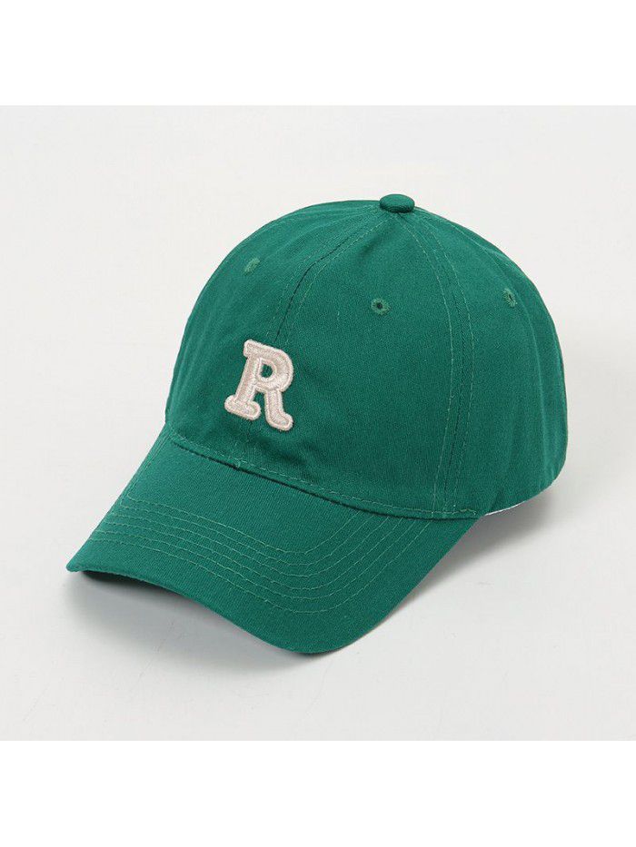 Embroidered R letter baseball cap Spring and Autumn sun visor