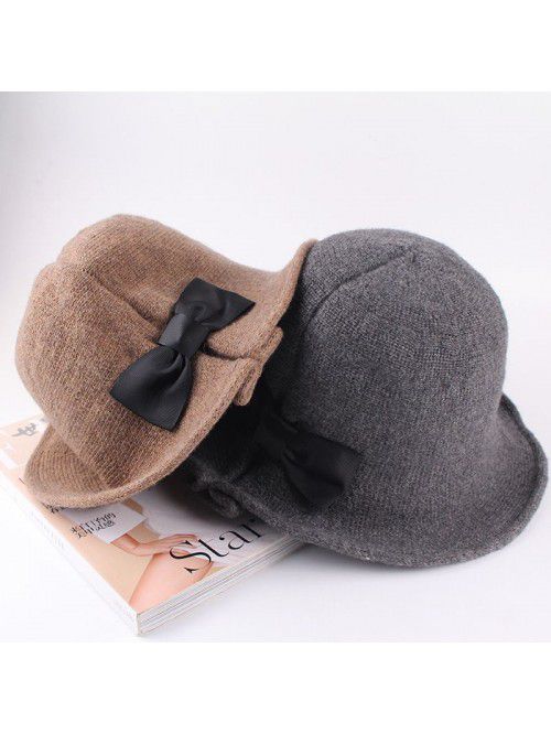 Autumn and winter woolen hats Ladies fashion bowle...