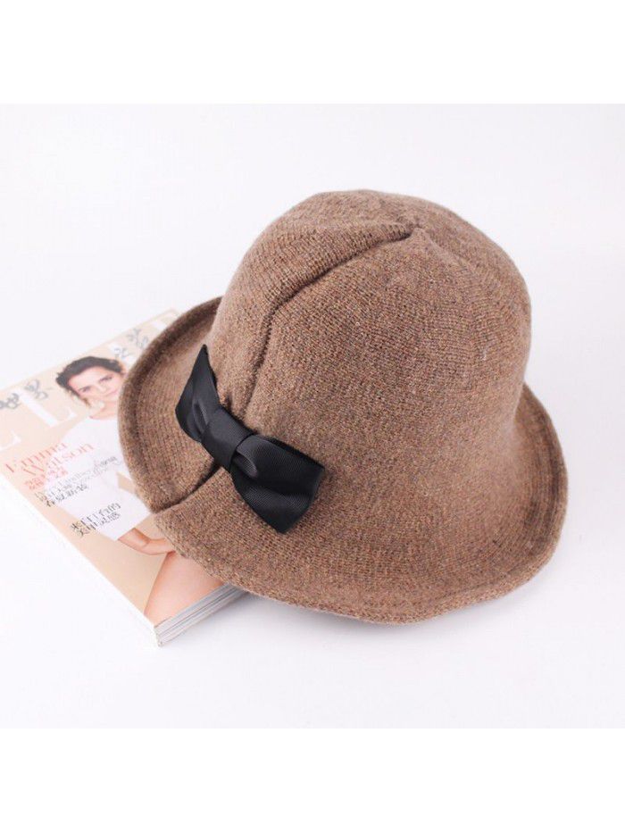 Autumn and winter woolen hats Ladies fashion bowler hats are cute and versatile