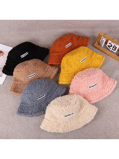 Lamb wool hat Children fall and winter wool hat wa...