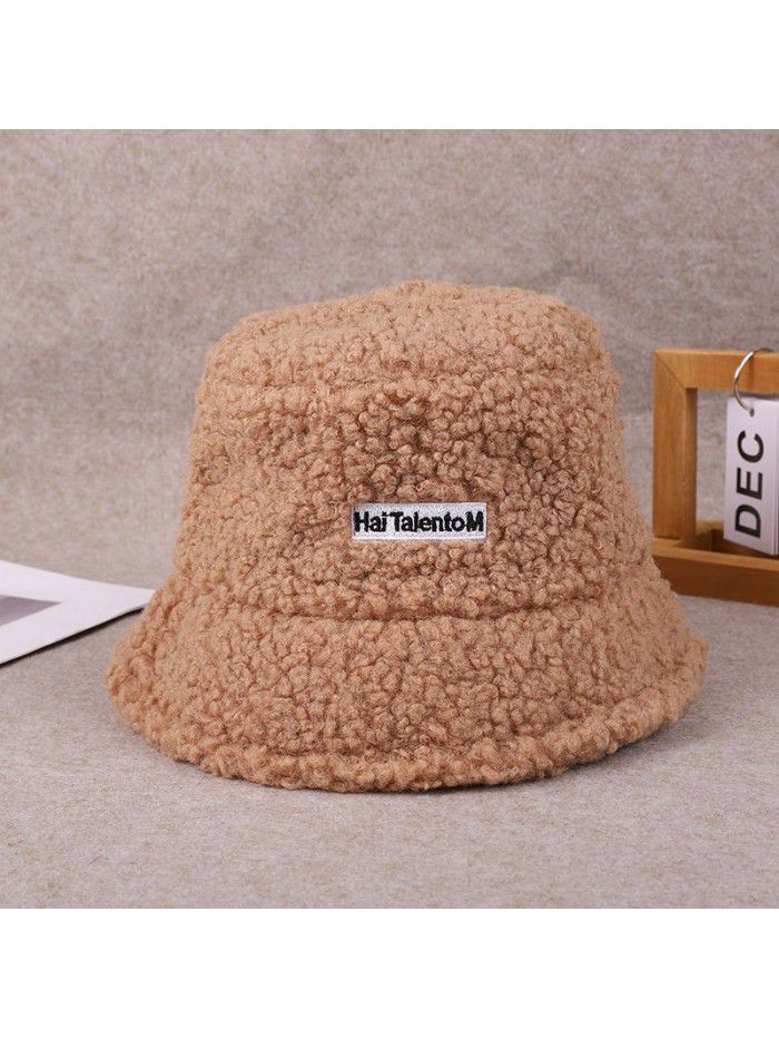 Lamb wool hat Children fall and winter wool hat warm winter rabbit hair basin hat