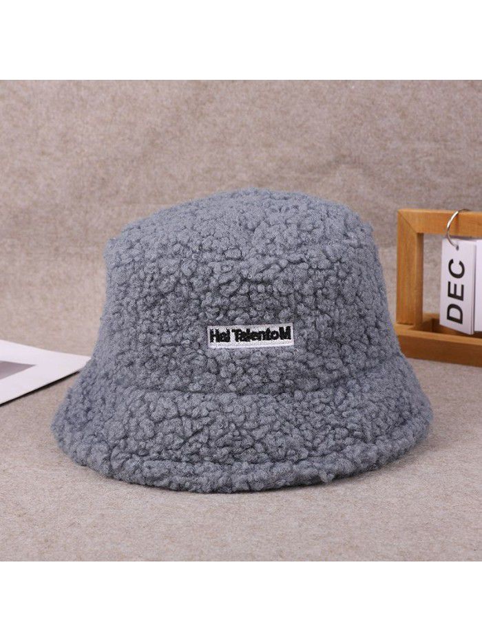 Lamb wool hat Children fall and winter wool hat warm winter rabbit hair basin hat