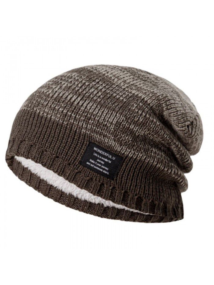 Woolen hat winter thick warm big head round knitted hat women fashion all match
