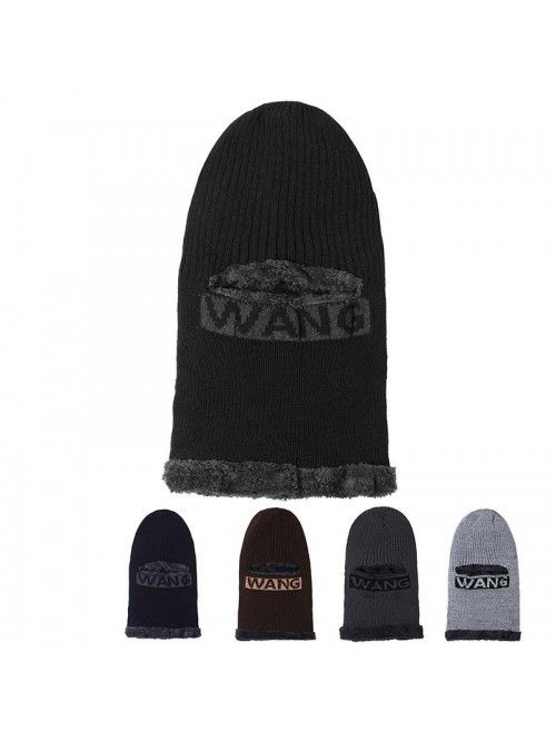 Warm hat with fleece thickened jacquard one hole k...