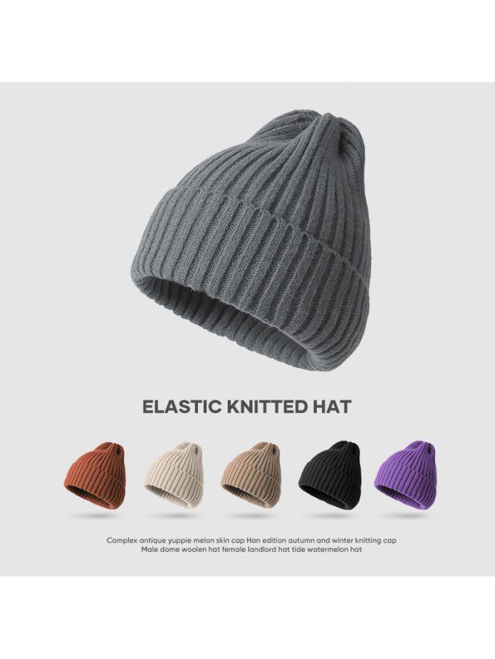 Autumn and winter Korean version candy color knitted hat students warm and cold outdoor cold hat woman