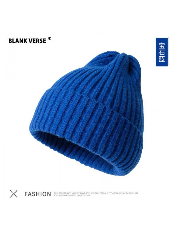 Autumn and winter Korean version candy color knitted hat students warm and cold outdoor cold hat woman