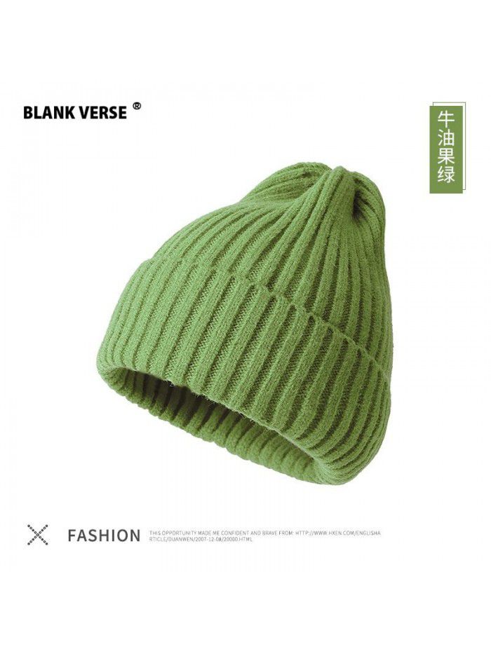 Autumn and winter Korean version candy color knitted hat students warm and cold outdoor cold hat woman