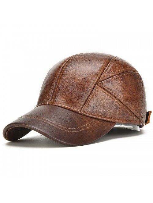 Warm cowhide hat for autumn and winter