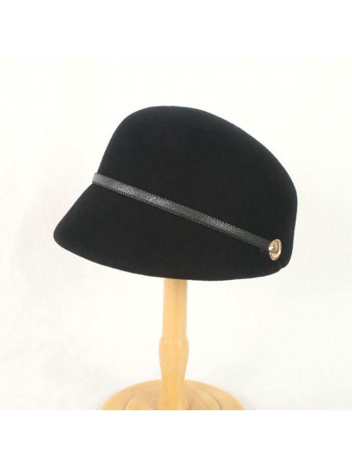 Autumn and winter wool hat wool hat equestrian hat women's casual cap warm knight hat felt hat