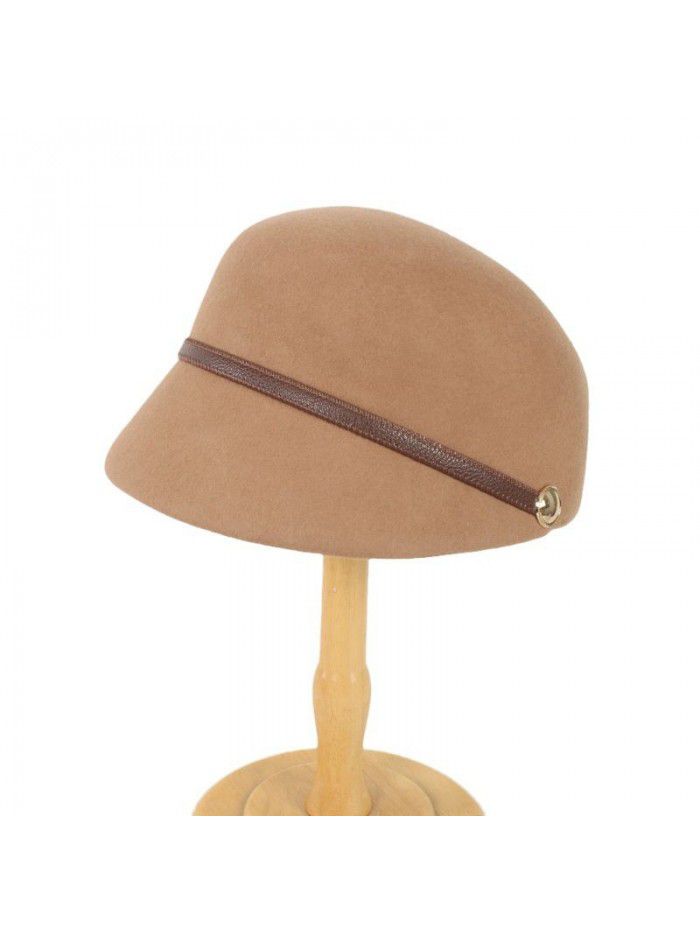 Autumn and winter wool hat wool hat equestrian hat women's casual cap warm knight hat felt hat