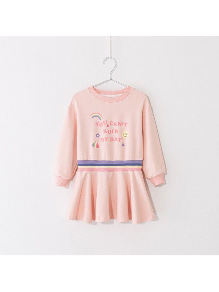 A new hair generation children's dress for spring  children's skirt Korean printed girl's dress 