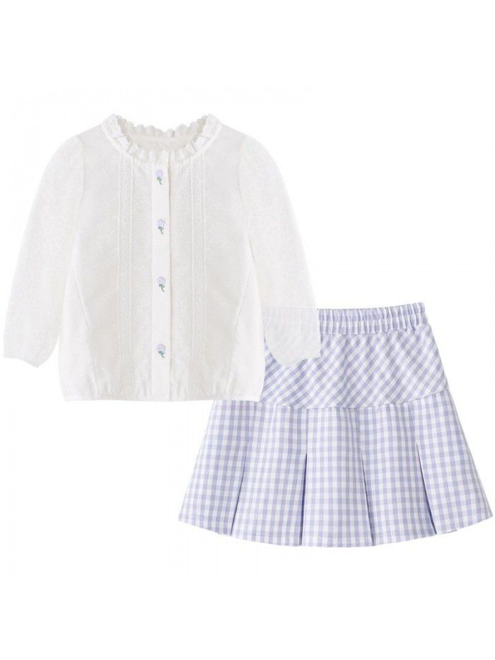 children's one piece ready to go girls' set  spring baby shirt children's half Skirt Set 