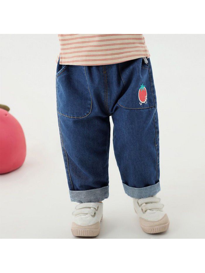Amila children's wear  new spring dress baby girl jeans girl pants foreign style spring and autumn trousers 