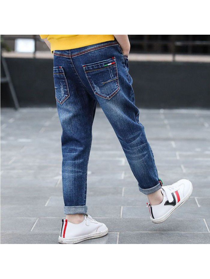 Manufacturer wholesale  spring and autumn new boys' jeans pants children's casual pants boys' thin pants fashion 