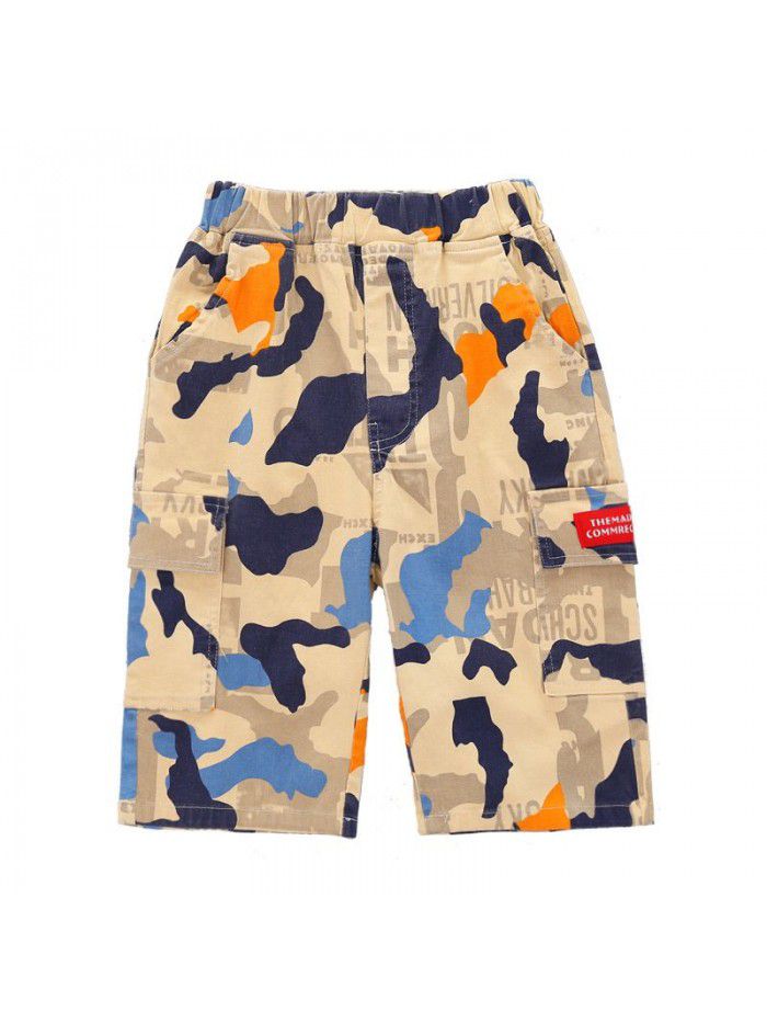 summer new boys' middle pants middle school children's thin shorts children's tooling camouflage pants manufacturers wholesale 