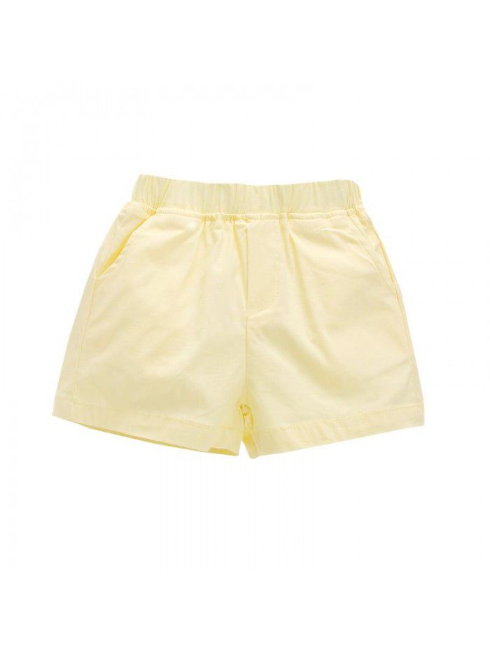  summer new children's wear girls' shorts Korean casual elastic hot pants solid color fashion pants 