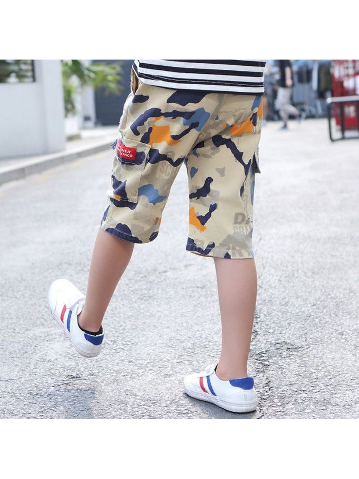 summer new boys' middle pants middle school children's thin shorts children's tooling camouflage pants manufacturers wholesale 