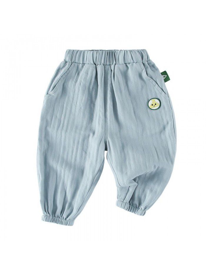 Amila children's clothing boys'  summer new baby boys' thin cotton casual pants boys' anti mosquito pants 