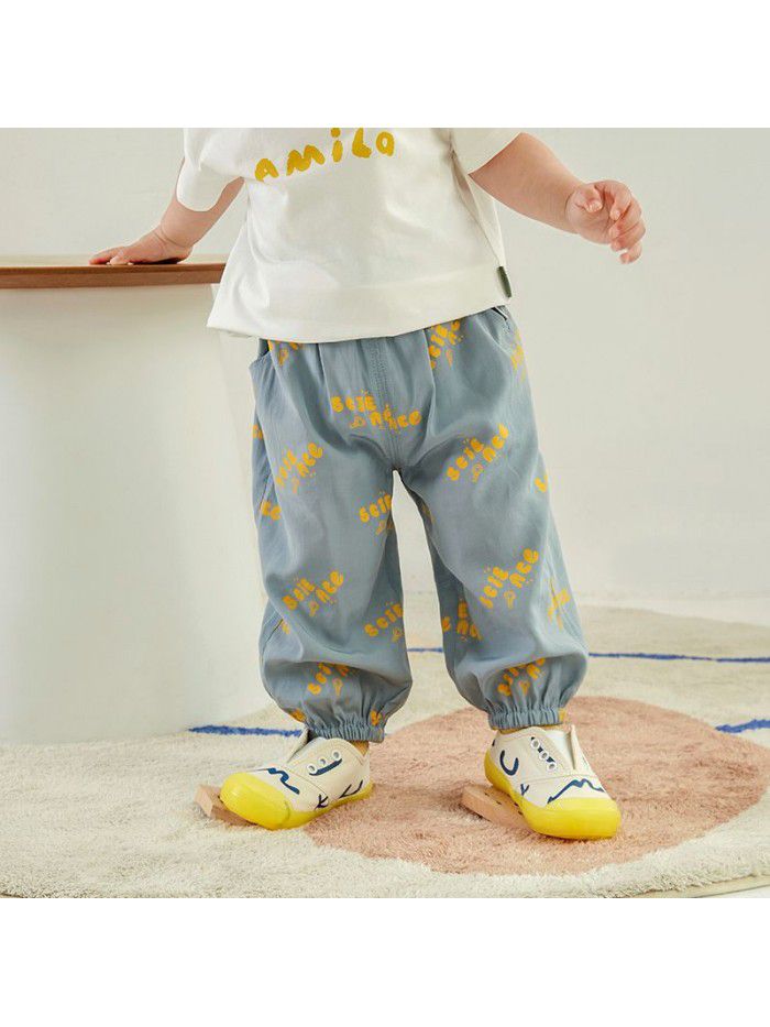 Amila Amila children's wear children's loose sports summer girls' casual pants girls' breathable anti mosquito pants 