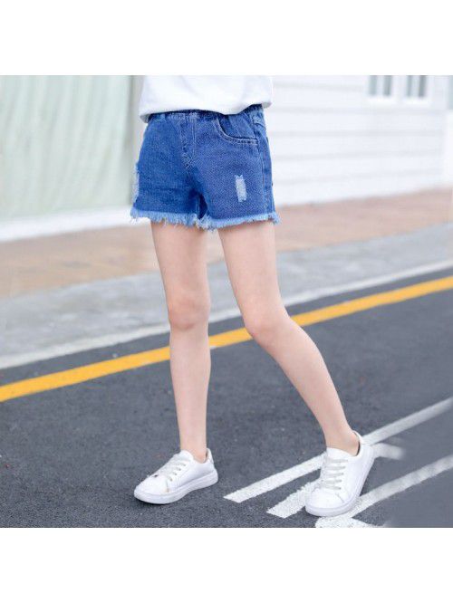 Korean summer girls' denim shorts new foreign...