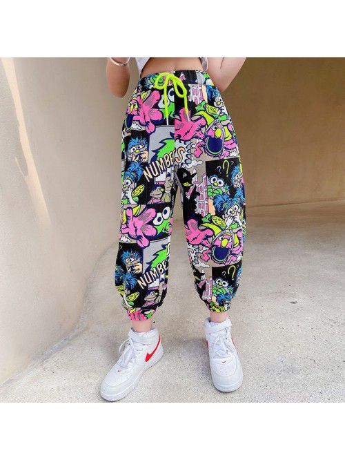 Girls' thin sports pants summer pants foreign...