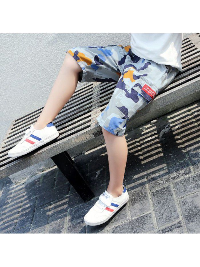 summer new boys' middle pants middle school children's thin shorts children's tooling camouflage pants manufacturers wholesale 