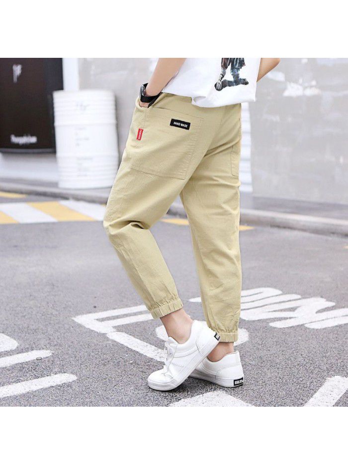 Manufacturer wholesales boy's anti mosquito pants  spring and summer new Imitation cotton and hemp casual pants for children 