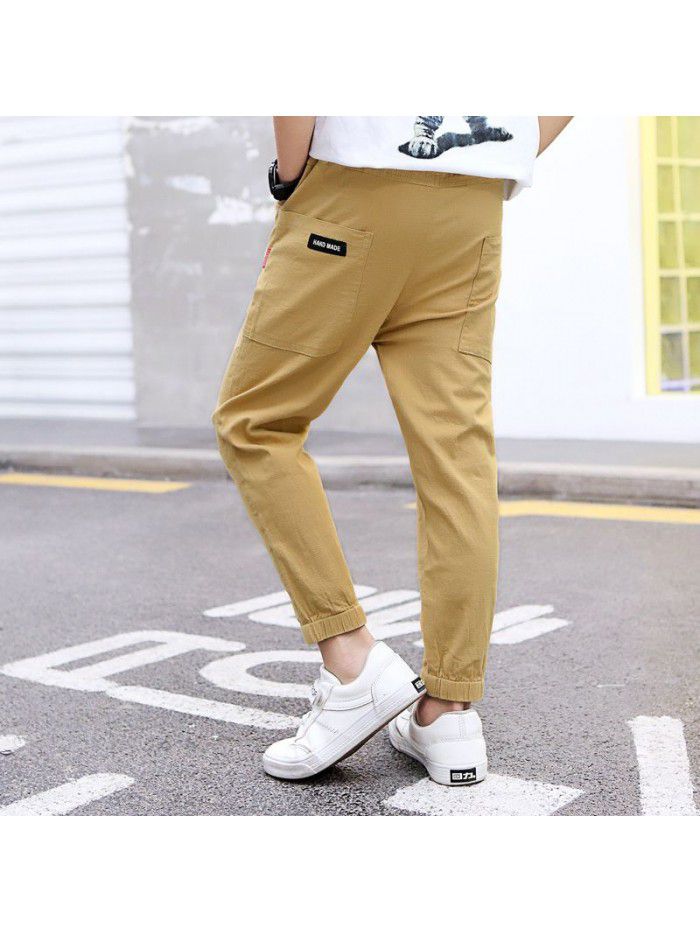 Manufacturer wholesales boy's anti mosquito pants  spring and summer new Imitation cotton and hemp casual pants for children 