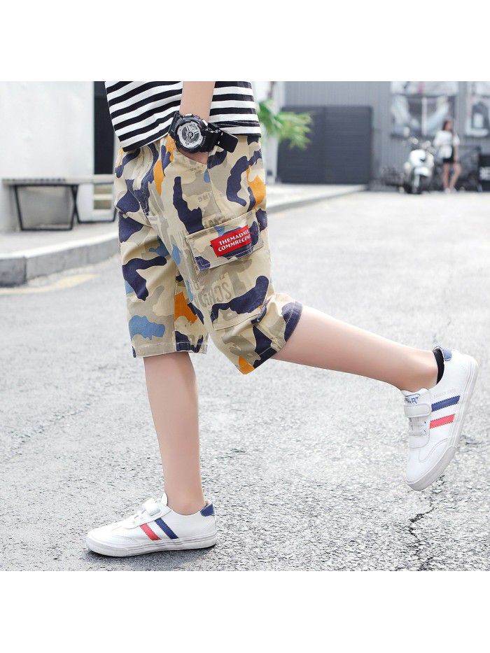 summer new boys' middle pants middle school children's thin shorts children's tooling camouflage pants manufacturers wholesale 