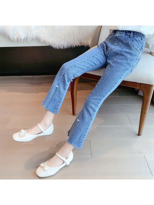 Spring and autumn pants girl jeans flared pants fa...