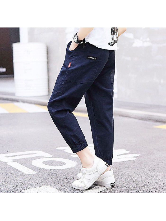 Manufacturer wholesales boy's anti mosquito pants  spring and summer new Imitation cotton and hemp casual pants for children 