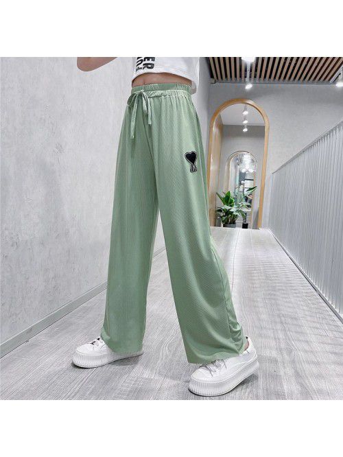 Girls' summer wear thin ice silk wide leg pan...