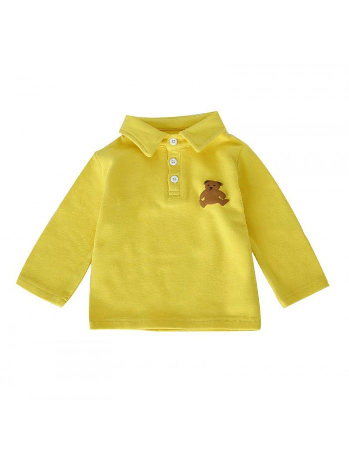 Factory direct sale children's undershirt Cartoon Bear Baby T-shirt children's clothes baby coat ready to go 