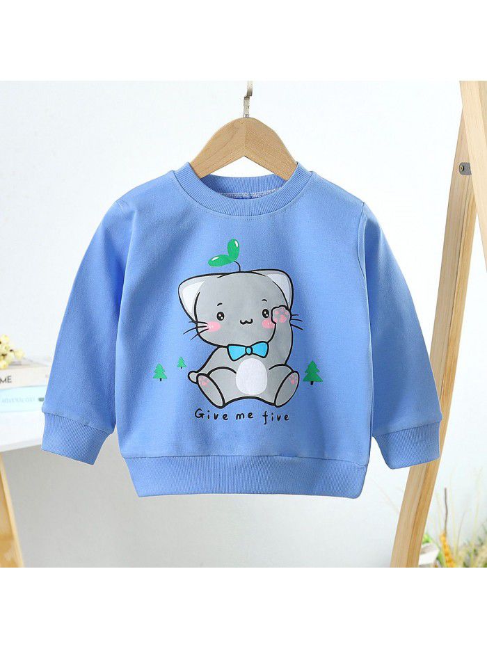 Children's wear children's sweater autumn  cotton boys and girls long sleeve T-shirt single top baby Pullover 