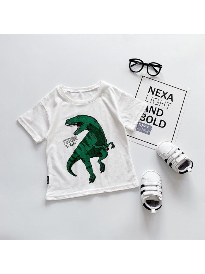 Children's T-shirt Korean children's clothing  summer boy's fashion cartoon night market stall supply printing short sleeve 