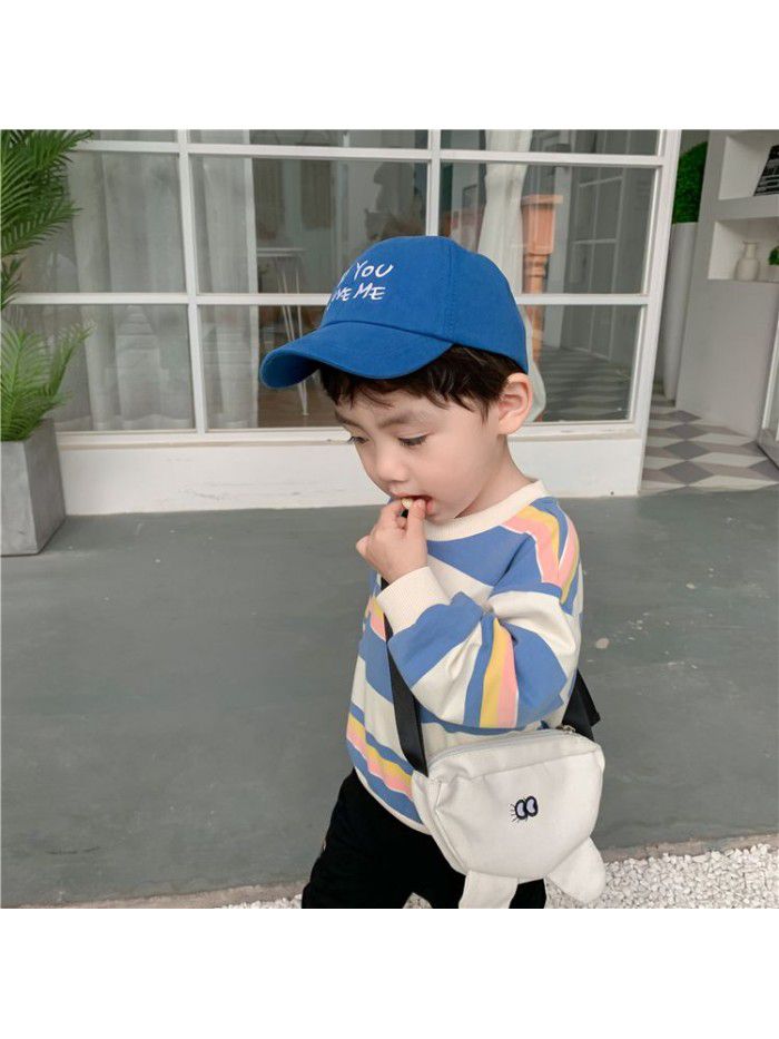 Boys' bodywear spring clothing  new Pullover striped baby clothes children's top factory direct sales children's wear 