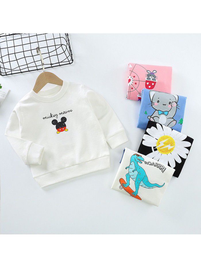 Children's wear children's sweater autumn  cotton boys and girls long sleeve T-shirt single top baby Pullover 