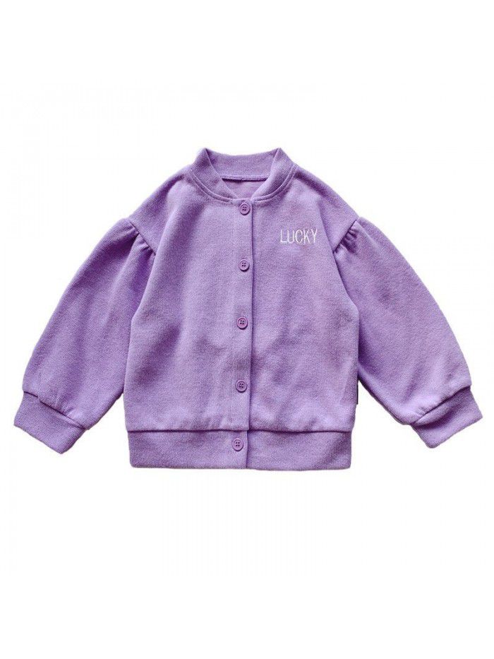 Children's coat  autumn new leisure Korean fashion cartoon long sleeve cardigan 