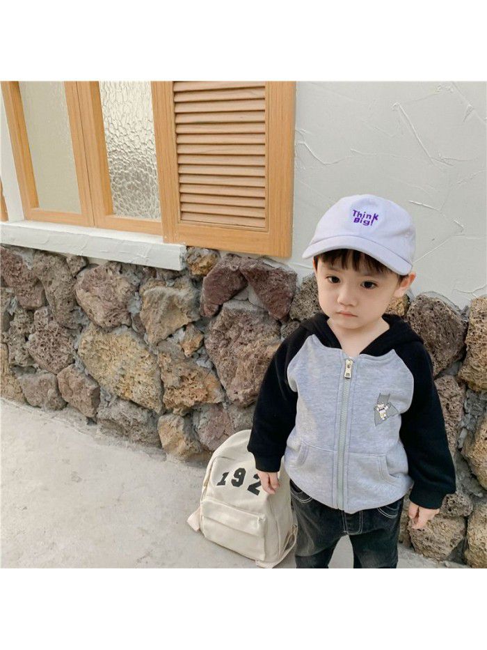 Children's clothing manufacturers direct sales  spring and autumn new top baby foreign style hooded cartoon coat children's clothing fashion 