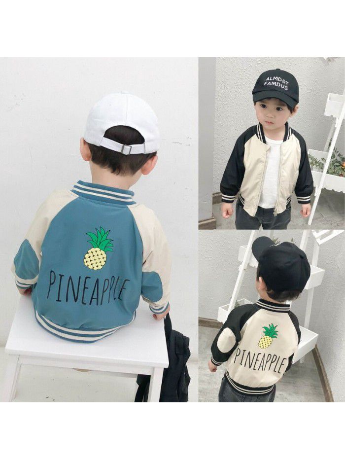 Children's clothing children's clothing long sleeve boys' spring and autumn baby top cartoon printed baby coat fashion ia903 