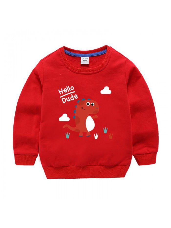 Children's bodyguard boys'  spring and autumn new dinosaur clothes baby's top long sleeve children's clothing manufacturer 