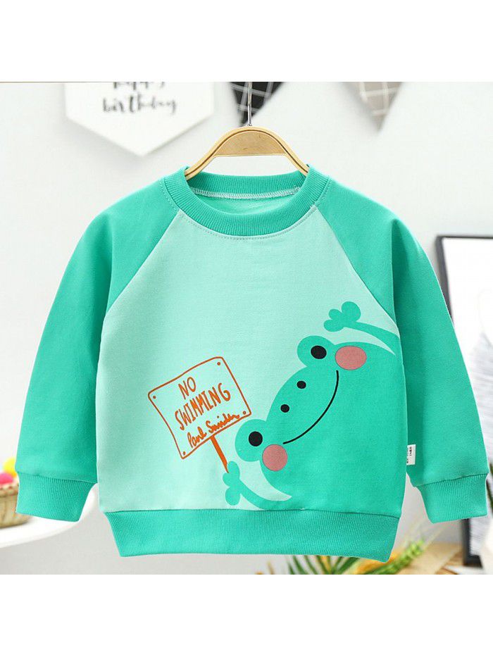 Children's wear children's sweater autumn  cotton boys and girls long sleeve T-shirt single top baby Pullover 