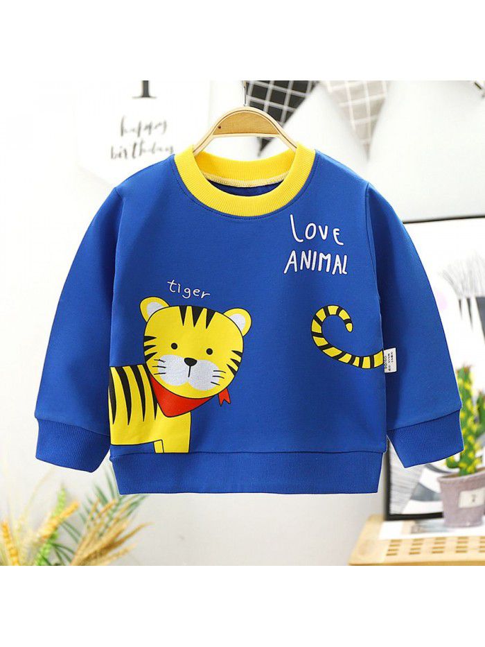 Children's wear children's sweater autumn  cotton boys and girls long sleeve T-shirt single top baby Pullover 