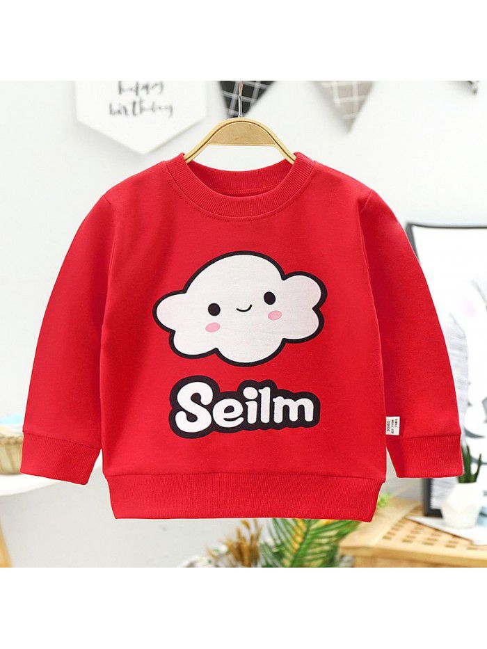 Children's wear children's sweater autumn  cotton boys and girls long sleeve T-shirt single top baby Pullover 