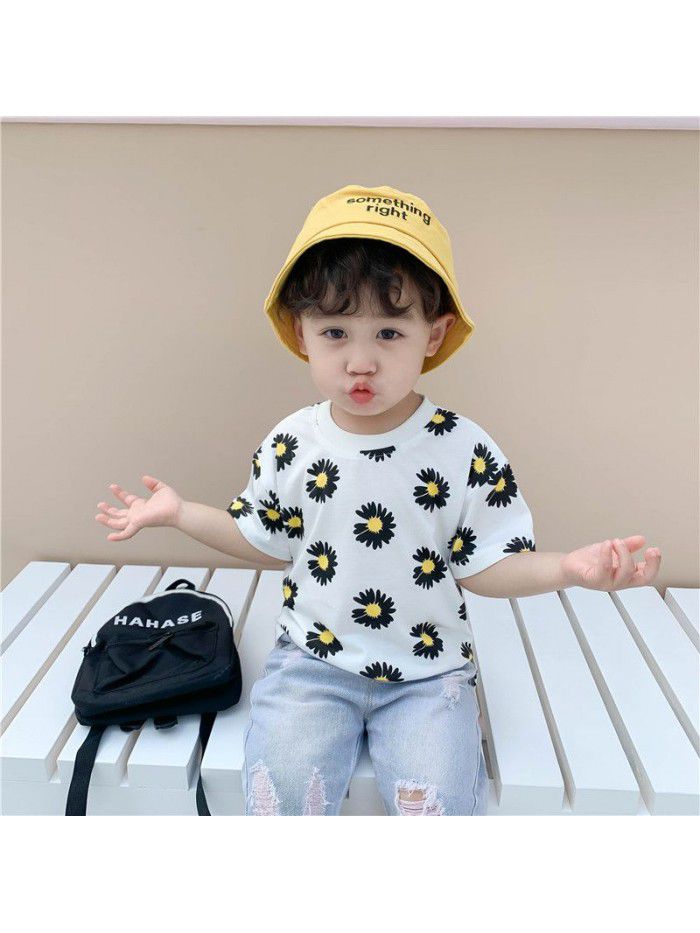 Children's clothing  summer new boys' Little Daisy T-shirt stall supply girls' short sleeve top children's clothing trend 