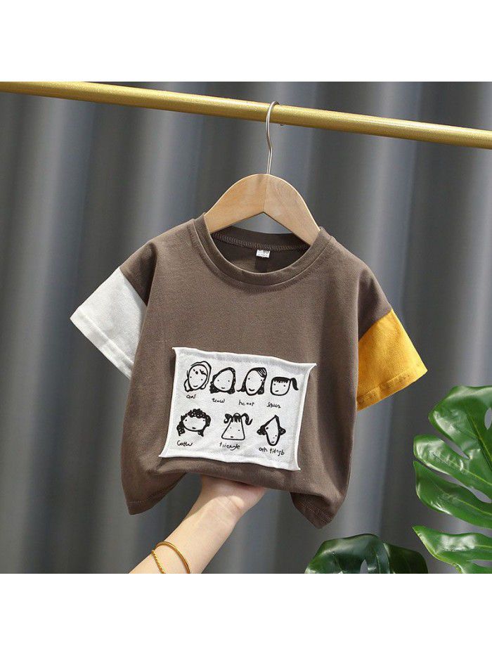 1712 children's clothing boys' short sleeve T-shirt infant children's summer clothing 